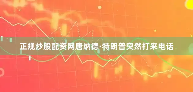 正规炒股配资网唐纳德·特朗普突然打来电话